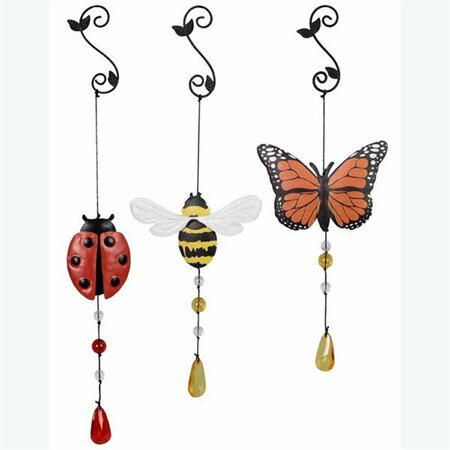 YOUNGS Metal Garden Hanging Decor, 3 Assorted Color 73705